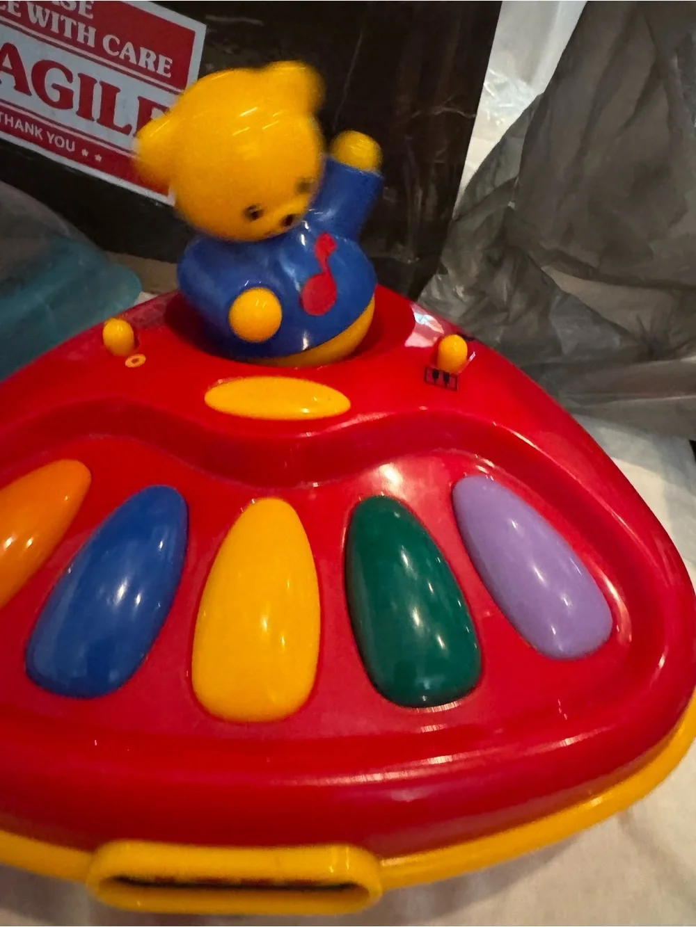 Tolo Red Musical Bear Piano Toy for Kids baby Einstein music